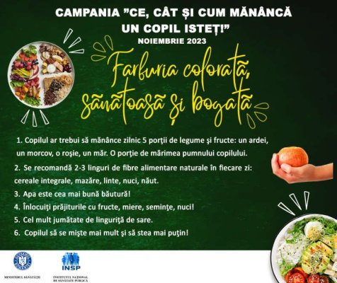 Campanie privind alimentaţia sănătoasă la vârsta şcolară