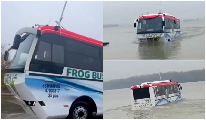 Dunărea, traversată către Bulgaria cu autobuzul