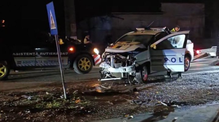 Un polițist local s-a urcat beat și drogat la volan și a provocat un accident în lanț  