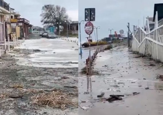 Imagini cu stațiunea Vama Veche, devastată de furtună. Video