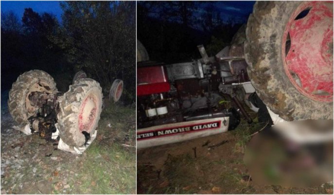 O persoană a murit după ce a fost surprinsă sub un tractor care s-a răsturnat
