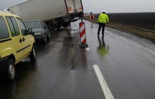 TIR ieșit în decor, în Nalbant