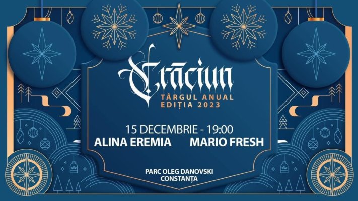 Mario Fresh și Alina Eremia au cântat la Târgul de Crăciun din Parcul Teatrului „Oleg Danovski”