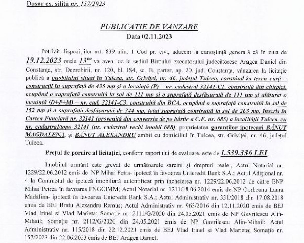 in prag de sarbatori, fostul director de la Vama Tulcea a ramas fara casa, din cauza datoriilor in prag de sarbatori, fostul director de la Vama Tulcea a ramas fara casa, din cauza datoriilor
