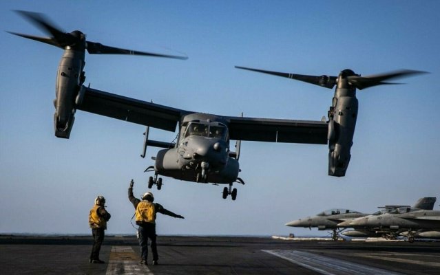 SUA anunţă că au fost găsite „rămăşiţe“ umane după prăbuşirea unei aeronave Osprey în largul Japoniei