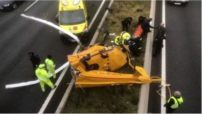 Un elicopter s-a prăbuşit pe şoseaua de centură a Madridului