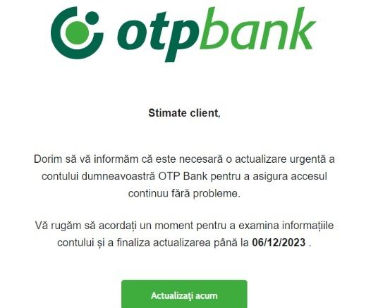 Atentie! teparii va golesc conturile in numele OTP Bank! 
