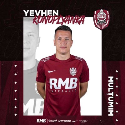 CFR Cluj a reziliat contractul cu jucătorul ucrainean Ievhen Konoplianka