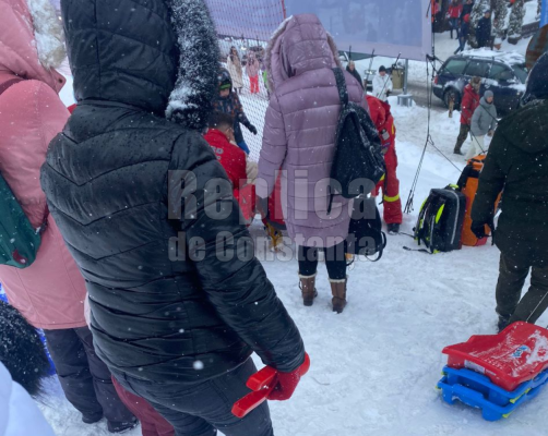Accident cu sania pe pârtia de la Predeal. VIDEO