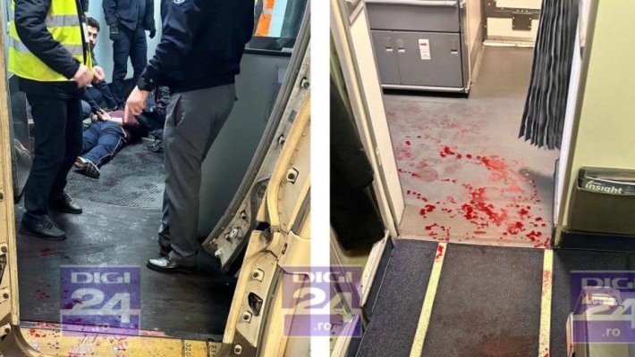 În avionul TAROM în care un pasager și-a tăiat venele cu lama se aflau Mircea Geoană, Raed Arafat și Rovana Plumb