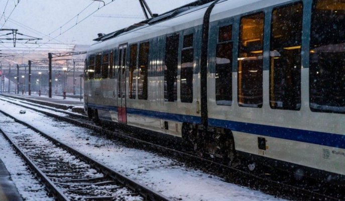 Traficul feroviar, afectat de ninsori și viscol!