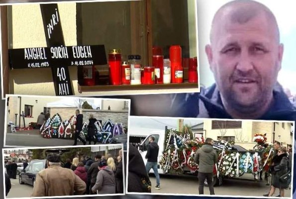 Imagini de la înmormântarea lui Sorin Anghel, bărbatul ucis la petrecerea cu vedete