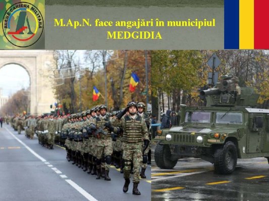 Ministerul Apărării Naționale demarează procesul de recrutare în municipiul Medgidia!
