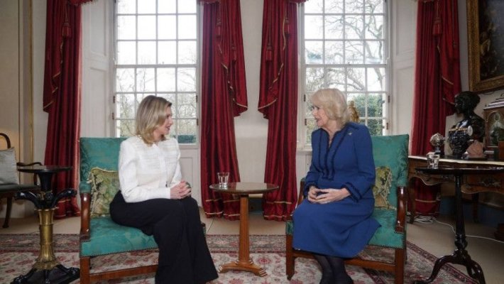Regina Camilla s-a întâlnit cu prima doamnă a Ucrainei, Olena Zelenska, la Londra