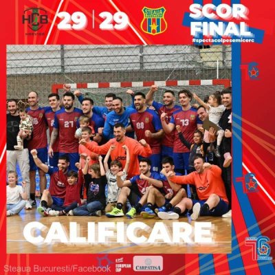 Handbal masculin: Steaua s-a calificat spectaculos în sferturile EHF European Cup