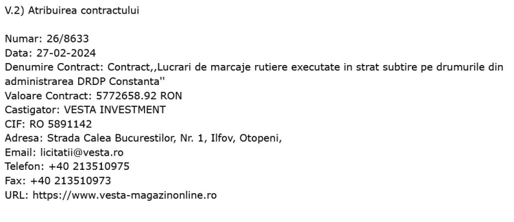 Vesta Investement, implicată în înțelegeri de tip cartel,  a prins un nou contract la Constanța