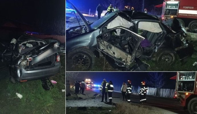Tineri grav răniți, după ce au intrat cu mașina într-un cap de pod