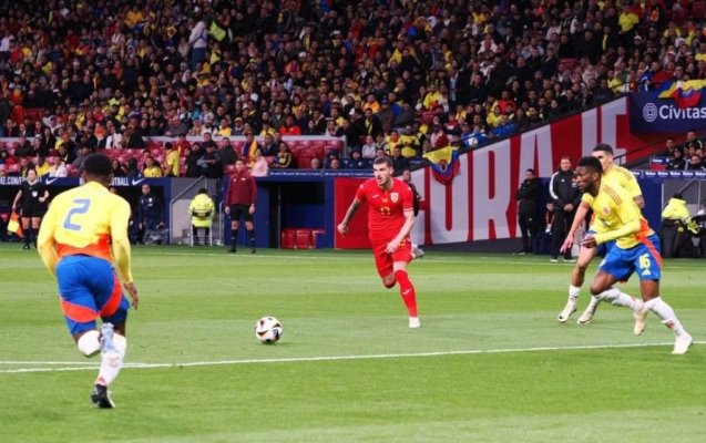 Fotbal: România, învinsă de Columbia cu 3-2, în meci amical