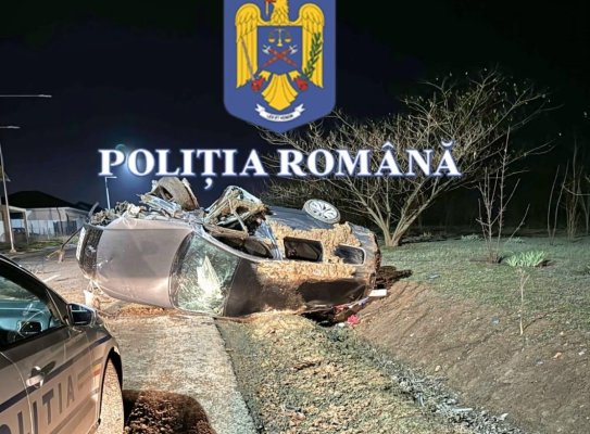 A făcut accident cu o mașină furată, după ce a condus beat și fără permis, apoi a fugit de la locul faptei