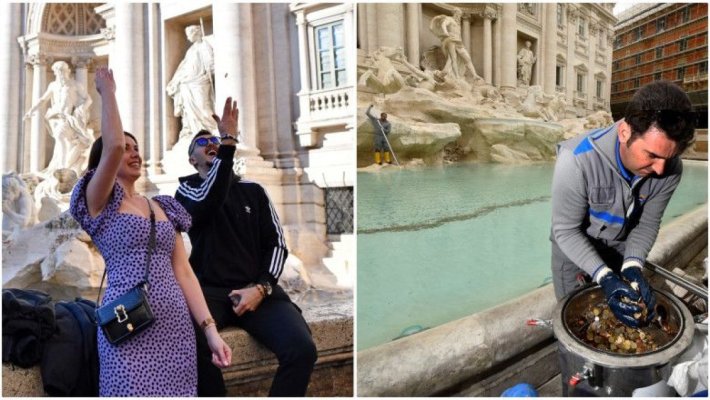 Turiștii au aruncat 1,4 milioane de euro în Fontana di Trevi de la Roma în 2022. Unde ajung banii