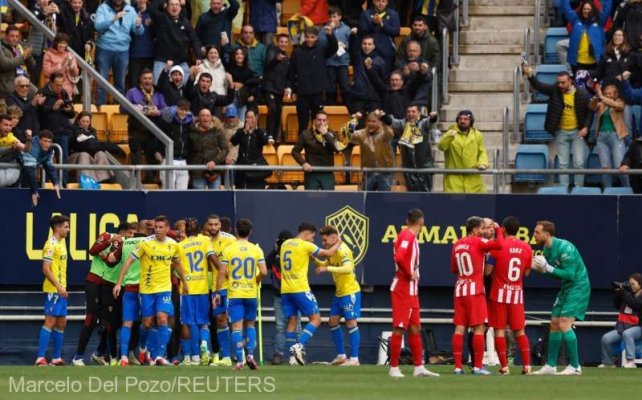 Fotbal: Atletico Madrid, învinsă de retrogradabila Cadiz în La Liga