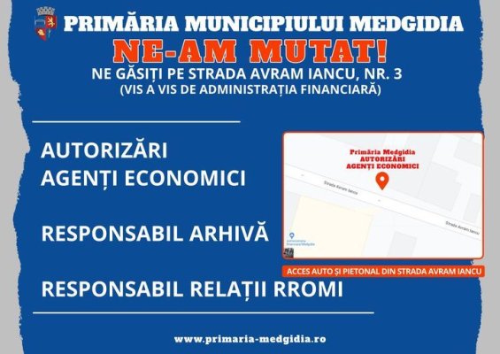 Anunț de interes pentru locuitorii din municipiul Medgidia