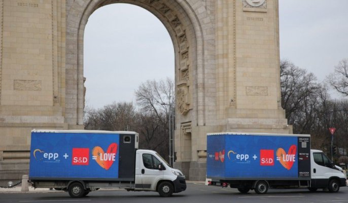Protest USR la congresul PPE cu lideri europeni