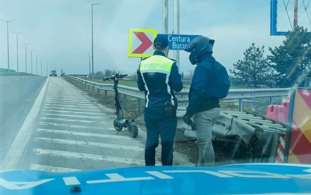 Un bărbat a fost prins mergând cu trotineta... pe Autostrada Soarelui