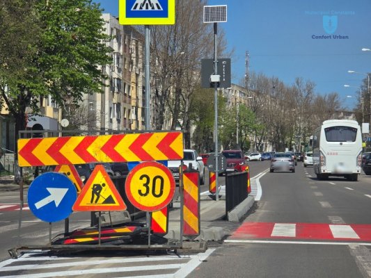 Un scuar median a fost amenajat la trecerea de pietoni situată pe strada Soveja