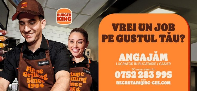 Joburi pe gustul tău la Burger King Constanța