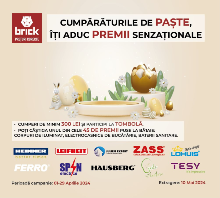 La Brick, cumpărăturile de Paște îți aduc premii senzaționale!