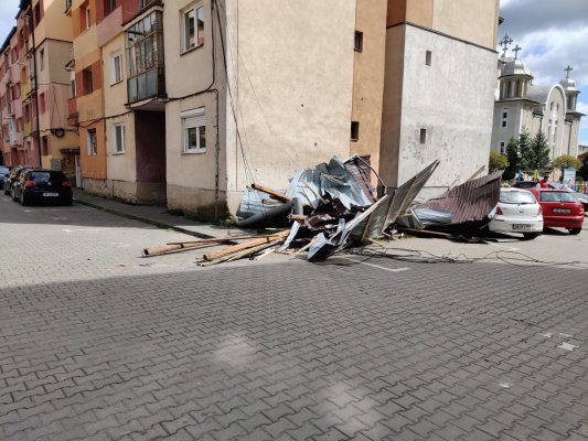 Vijelia a smuls copaci, cabluri și acoperișuri. Video