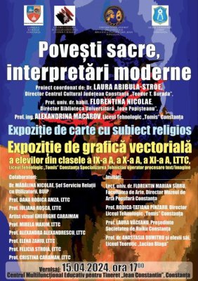 Expoziție ,,Povești sacre, interpretări moderne”, la Centrul Multifuncțional Jean Constantin