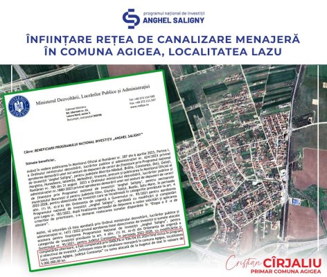Un nou proiect finanțat prin Programul Național de Investiții Anghel Saligny, la Agigea