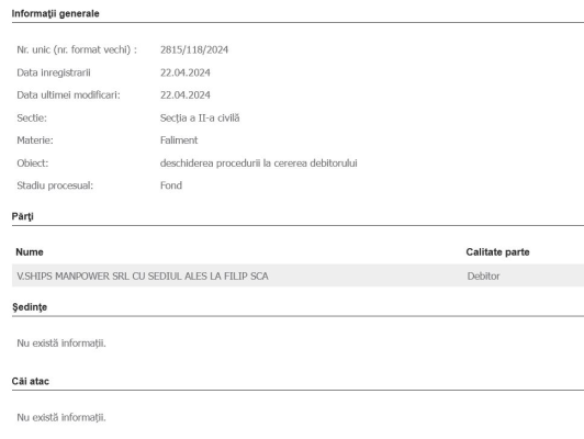 O cunoscută firmă de shipping din Constanța își cere falimentul