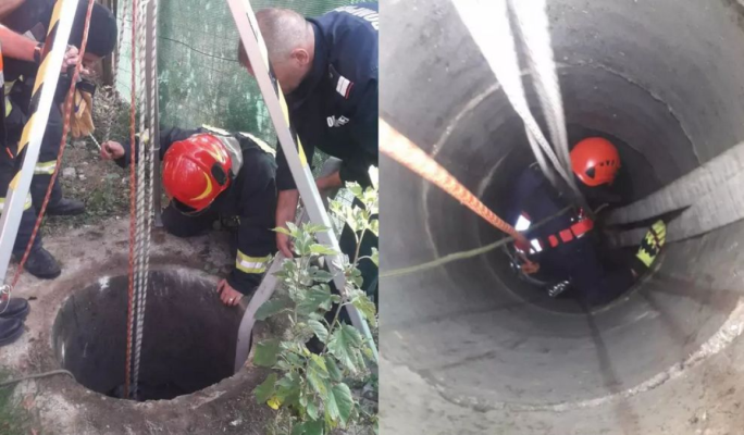 Intervenţie contracronometru pentru salvarea a doi bărbați căzuți într-o fosă septică