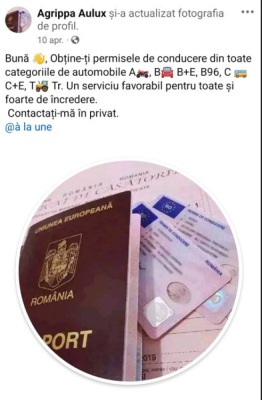 Cu doar 3.000 lei poți obține un permis de conducere fals în 3 zile 