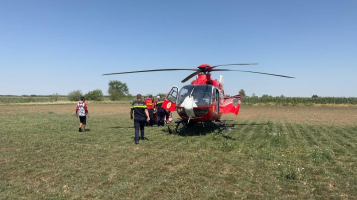 Un bărbat a căzut la aterizarea cu parașuta. Victima, în stare gravă