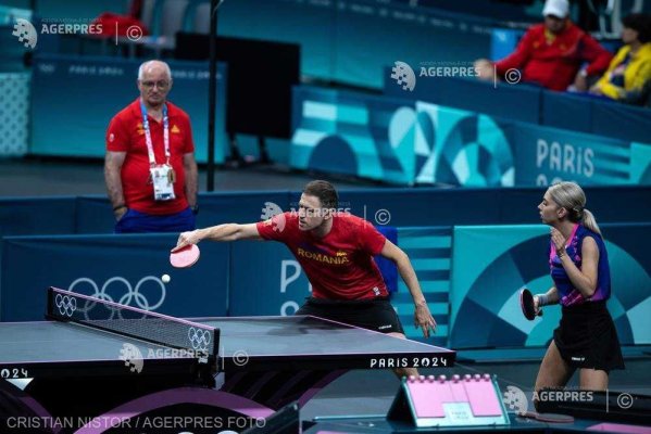 JO 2024 - Tenis de masă: Ovidiu Ionescu şi Bernadette Szocs s-au calificat în sferturi la dublu mixt