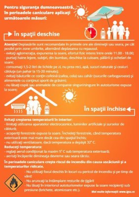 Primăria Hârșova, atenționări pentru locuitori privind vremea caniculară