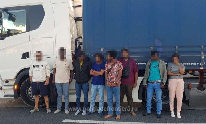 Șapte cetățeni străini au încercat să treacă frontiera ilegal. Video