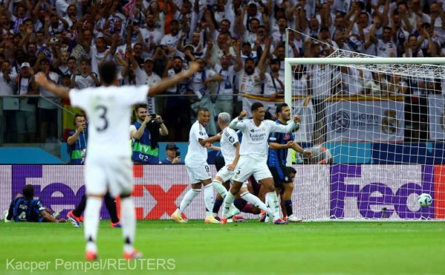 Real Madrid a cucerit Supercupa Europei la fotbal pentru a şasea oară, după 2-0 cu Atalanta