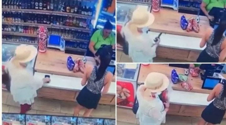 Femeie în vârstă, surprinsă în timp ce fură un telefon dintr-un magazin
