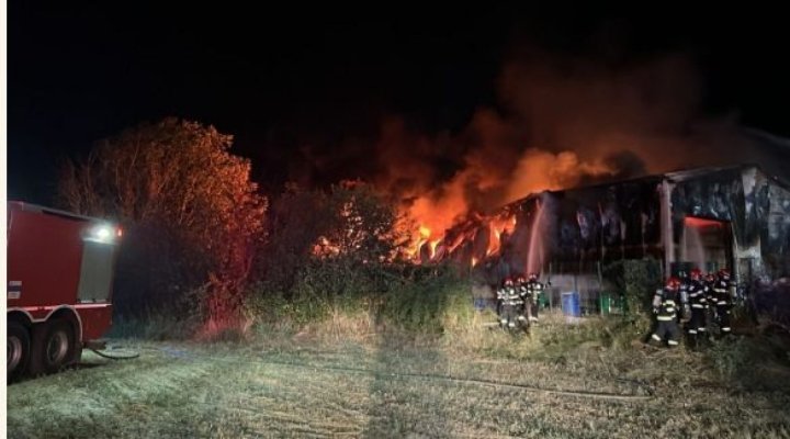 Incendiu de mari proporții la Jilava