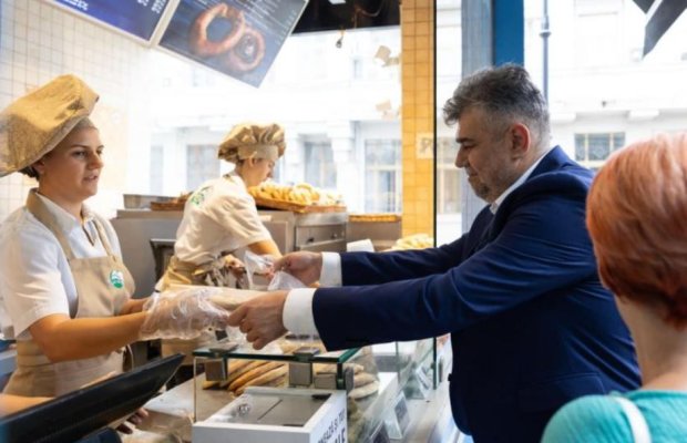 Ciolacu a stat la coadă la covrigi, după deep fake-ul viral care îi parodia pe liderii partidelor. Video