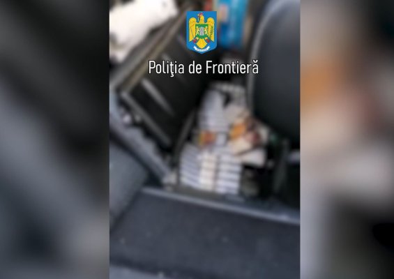 380 de pachete cu țigarete provenite din Bulgaria, ascunse în podeaua unui autovehicul. Video