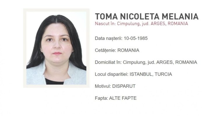 Românca dispărută în condiții misterioase în Turcia a fost găsită