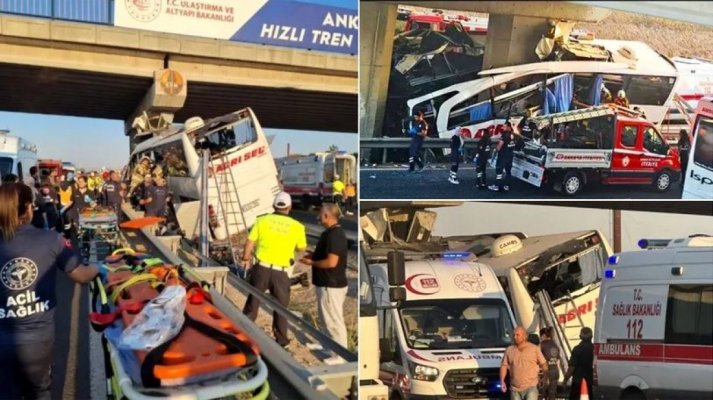 Tragedie pe o șosea din Turcia, după ce un autocar a lovit un pod: 9 morți și 26 de răniți