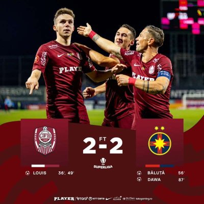 CFR Cluj şi FCSB au terminat la egalitate (2-2) în Superligă