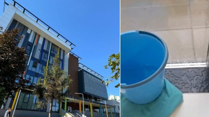 Plouă în saloanele unei maternități inaugurate acum o lună. Investiția a fost de 20 de mil. de euro